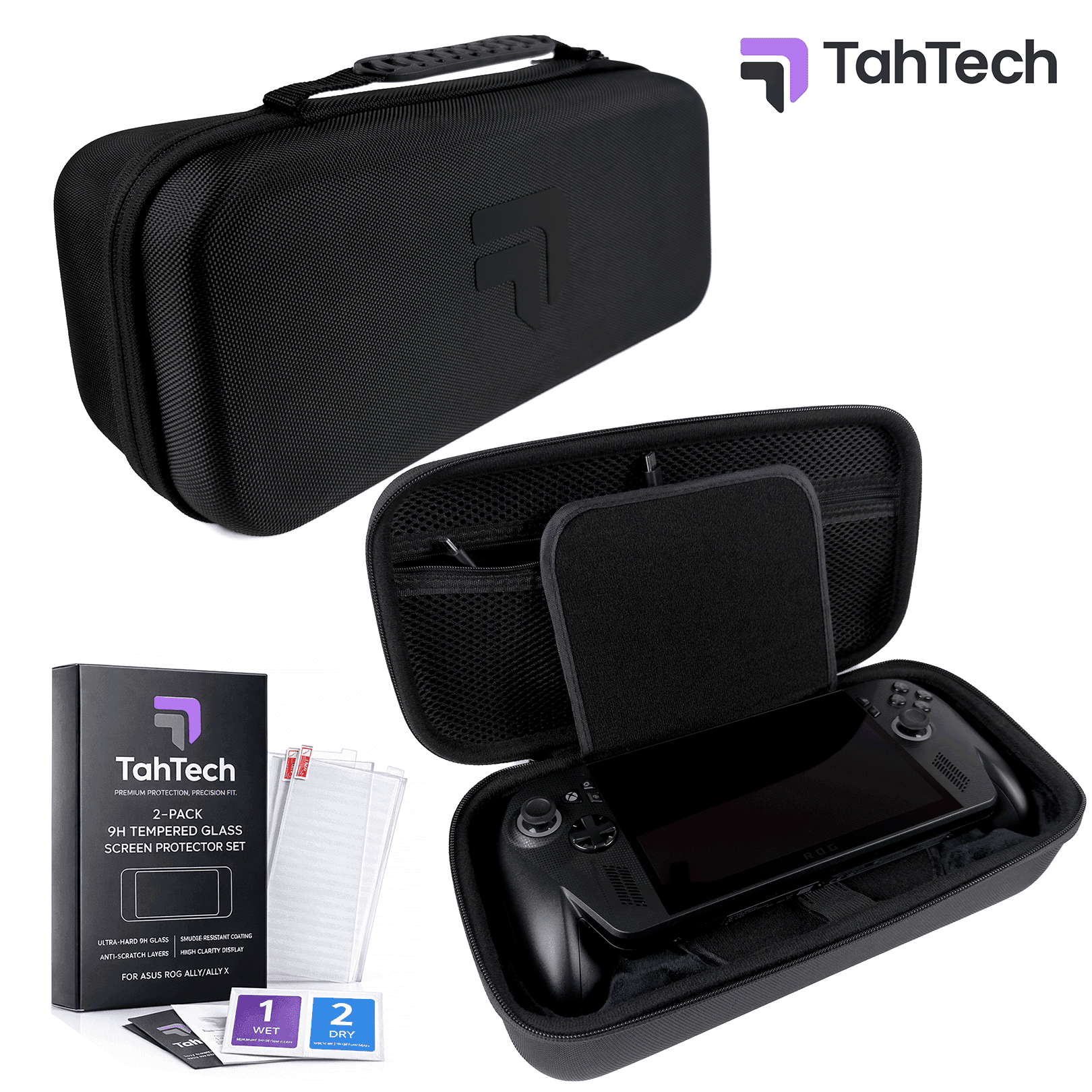 TahTech Hard Carry Case Travel Case + 2x Screen Protectors, ASUS ROG Xbox Ally X